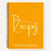 Aesthetic Orange Recipe Journal | Cute Blank Pages Notitieboek (Voorkant)