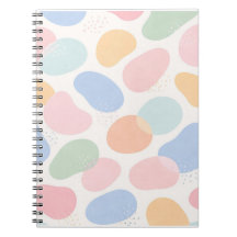 Aesthetic Pastel Abstract Shapes Spiral Notebook