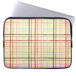 Aesthetic Pastel Hand Drawn Grid Retro Pop Laptop Sleeve