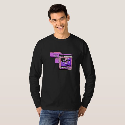 Aesthetic PC Browser Vaporwave Sad Illustration T-shirt (Voorkant volledig)