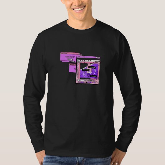 Aesthetic PC Browser Vaporwave Sad Illustration   T-shirt (Voorkant)
