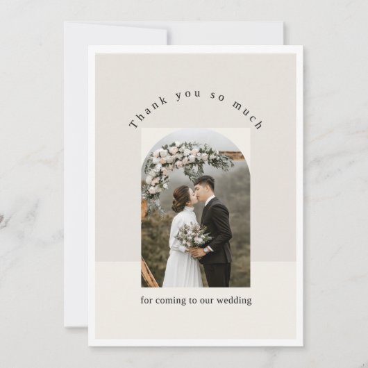 Aesthetic Photo Frame Wedding Thank You Card Feestdagenkaart (Voorkant)