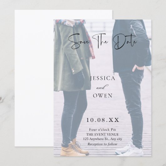Aesthetic photo wedding save the date (Voorkant / Achterkant)