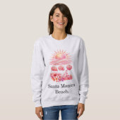 Aesthetic Pink Beach Sunset Watercolor Trui (Voorkant volledig)