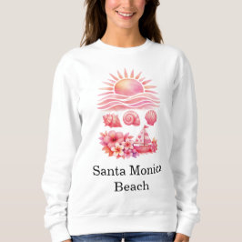 Aesthetic Pink Beach Sunset Watercolor Trui