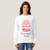 Aesthetic Pink Beach Sunset Watercolor Trui (Voorkant volledig)