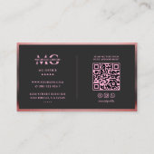 Aesthetic Pink Black Marketing Professional  Visitekaartje (Achterkant)