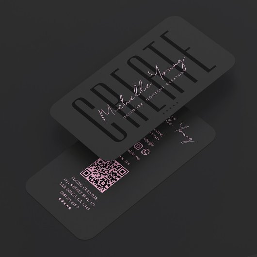 Aesthetic Pink Digital Content Creator Visitekaartje