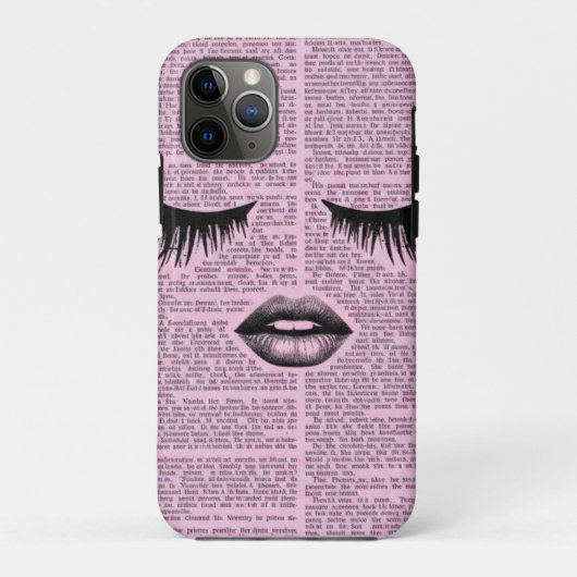 Aesthetic Pink Face Art Tough iPhone Case (Achterkant)