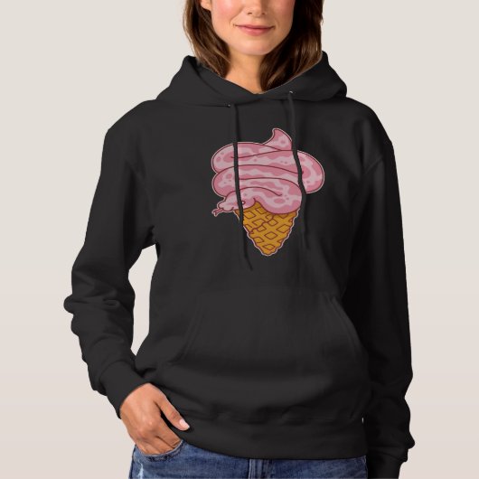 Aesthetic Pink Snake Ice Cream Hoodie (Voorkant)