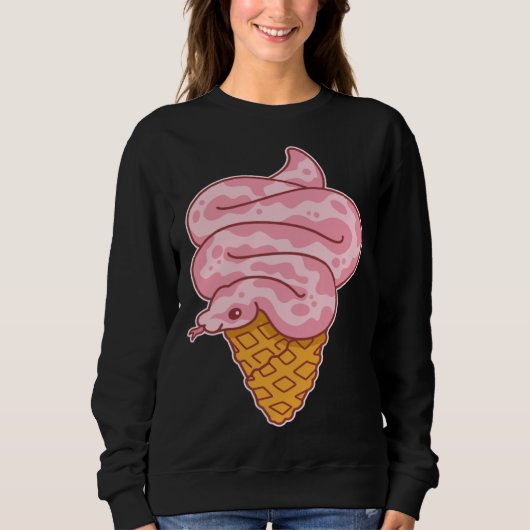 Aesthetic Pink Snake Ice Cream Trui (Voorkant)