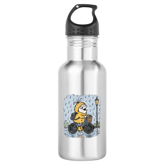 Aesthetic Rain Bicycle Loop Character Water Bottle Waterfles (Voorkant)