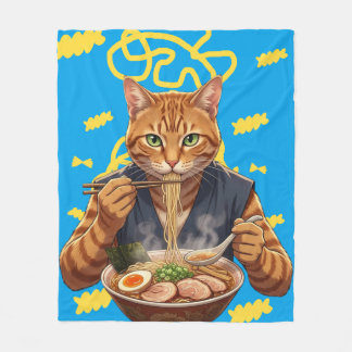Aesthetic Ramen Cat Anime - Japanese Pop Art Fleece Deken