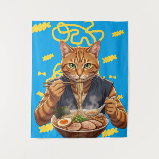 Aesthetic Ramen Cat Anime – Japanese Pop Art  Wandkleed