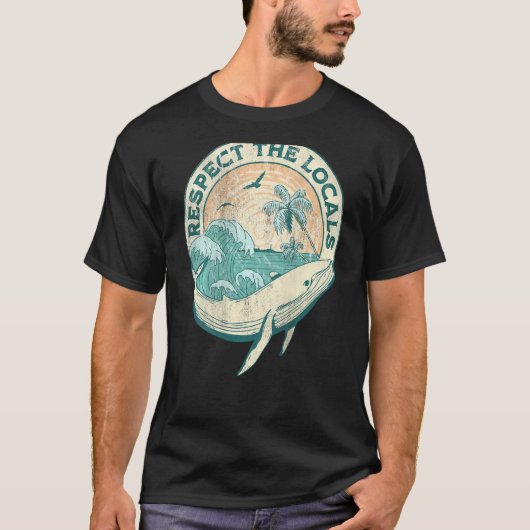 Aesthetic Respect The Local  Ocean Word On Back T-shirt (Voorkant)