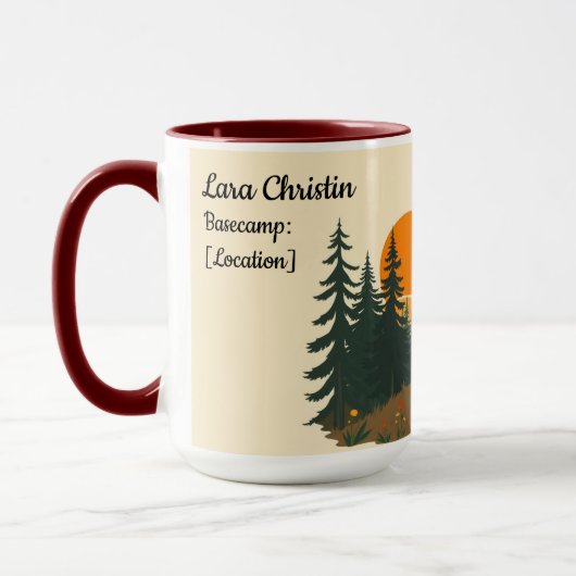 Aesthetic Retro Hiking Club Personalized Gift Mok (Links)