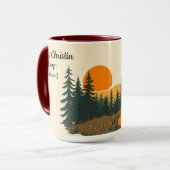 Aesthetic Retro Hiking Club Personalized Gift Mok (Voorkant links)
