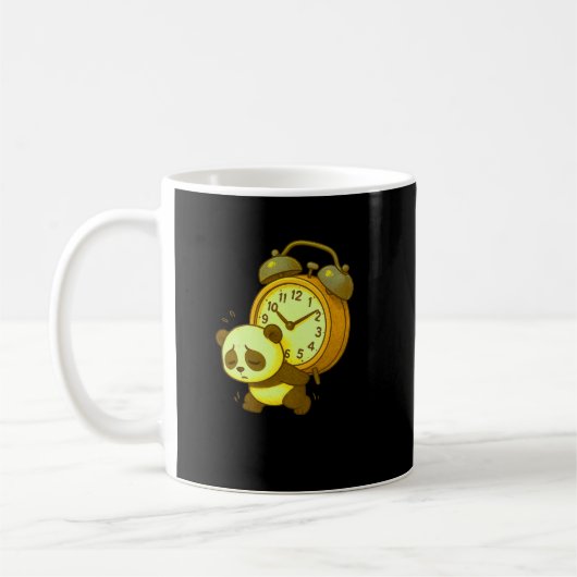 Aesthetic Sleepy Panda • Oversized Alarm Clock Koffiemok (Links)