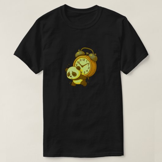 Aesthetic Sleepy Panda • Oversized Alarm Clock T-shirt (Design voorkant)