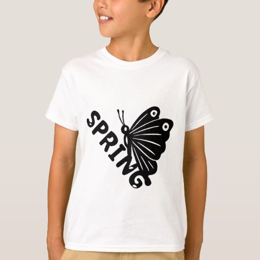 Aesthetic Spring Butterfly Minimalist Graphic T-shirt (Voorkant)