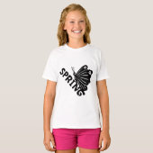 Aesthetic Spring Butterfly Minimalist Graphic T-shirt (Voorkant volledig)