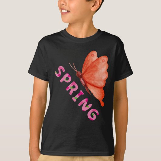 Aesthetic Spring Butterfly Minimalist Graphic T-shirt (Voorkant)
