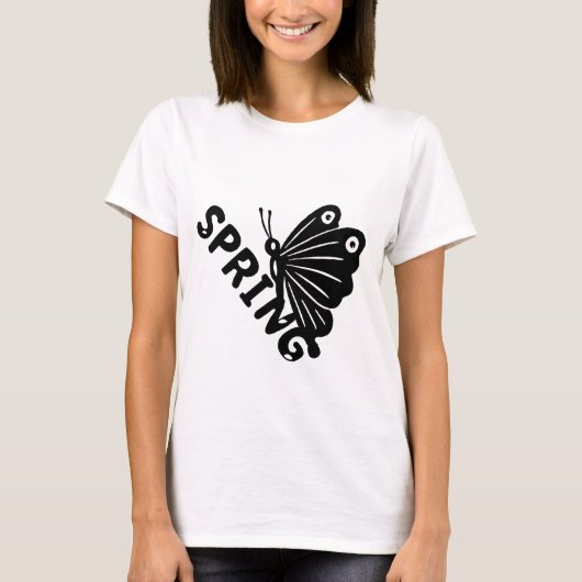  Aesthetic Spring Butterfly Minimalist Graphic T-shirt (Voorkant)