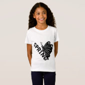 Aesthetic Spring Butterfly Minimalist Graphic T-shirt (Voorkant volledig)