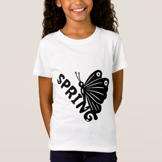 Aesthetic Spring Butterfly Minimalist Graphic T-shirt (Voorkant)