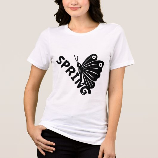  Aesthetic Spring Butterfly Minimalist Graphic Tri-Blend Shirt (Voorkant)