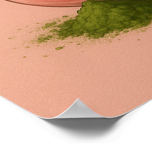 Aesthetic Strawberry Matcha Art Print, Food art  Poster (Hoek)