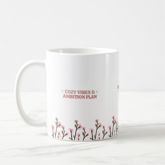 Aesthetic Study Girl Mug Cozy vibes with Floral Koffiemok (Links)