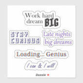 Aesthetic Study Motivation Sticker Sheet  (Vel)