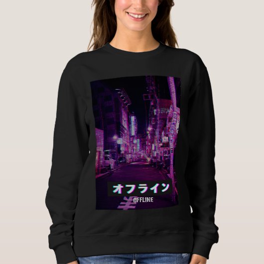 Aesthetic Style Vaporwave Japan 80s Meme Sad Glitc Trui (Voorkant)