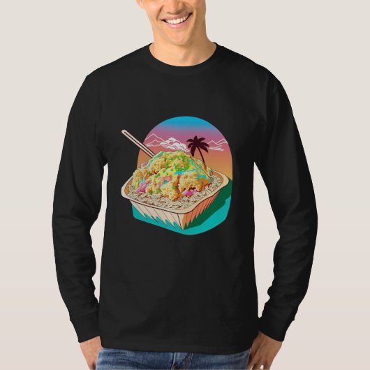 Aesthetic Synthwave Fried Rice with 80s Aesthetic T-shirt (Voorkant)