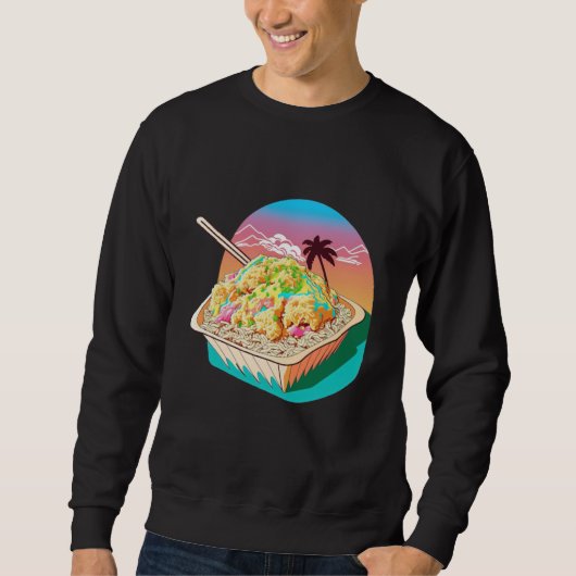 Aesthetic Synthwave Fried Rice with 80s Aesthetic Trui (Voorkant)