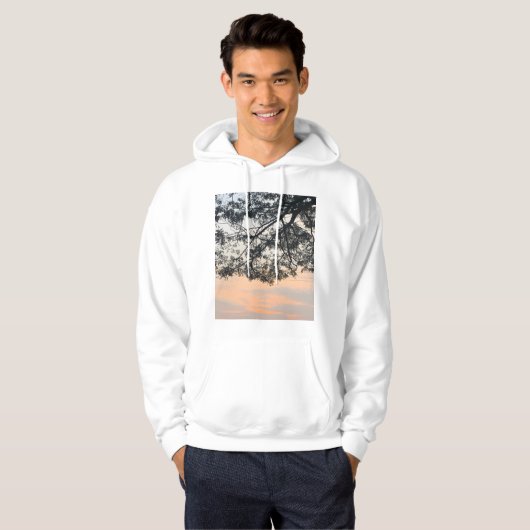 Aesthetic Tree Silhouette Against Pastel Sunset Sk Hoodie (Voorkant volledig)