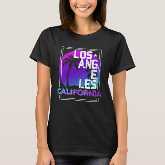 Aesthetic Vaporwave Los Angeles California CA Retr T-shirt (Voorkant)