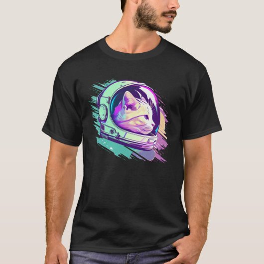 Aesthetic Vaporwave Space Cat 80s 90s Astronaut  1 T-shirt (Voorkant)