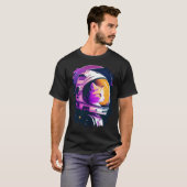 Aesthetic Vaporwave Space Cat 80s 90s Astronaut  4 T-shirt (Voorkant volledig)