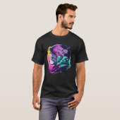 Aesthetic Vaporwave Space Cat 80s 90s Astronaut  5 T-shirt (Voorkant volledig)