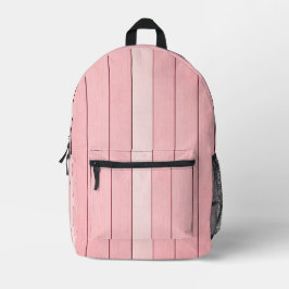 Aesthetic Vertical Wood Pattern Pink Colour  Bedrukte Rugzak