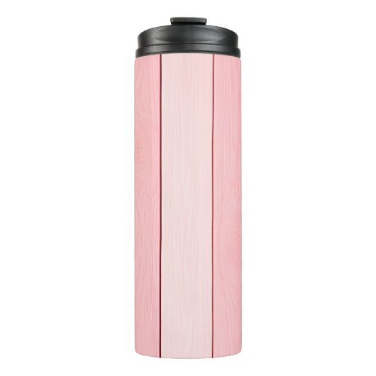 Aesthetic Vertical Wood Pattern Pink Colour  Thermosbeker (Voorkant)