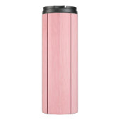 Aesthetic Vertical Wood Pattern Pink Colour  Thermosbeker (Achterkant)