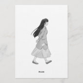 Aesthetic Walking Girl Sticker Kaart (Achterkant)