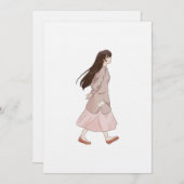 Aesthetic Walking Girl Sticker Kaart (Voorkant / Achterkant)