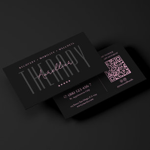 Aesthetic Wellness Spa Massage Therapeut Pink Zwar Visitekaartje