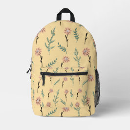Aesthetic Wildflower Botanical Pattern Backpack Bedrukte Rugzak