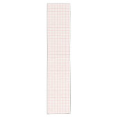 Aesthetic Wobbly Grid Pattern Ballet Pink Korte Tafelloper (Voorkant)
