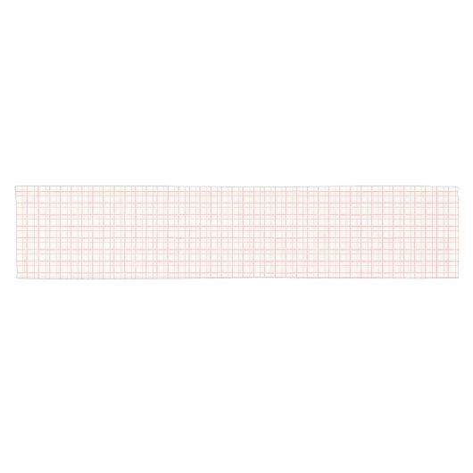 Aesthetic Wobbly Grid Pattern Ballet Pink Korte Tafelloper (Horizontaal)